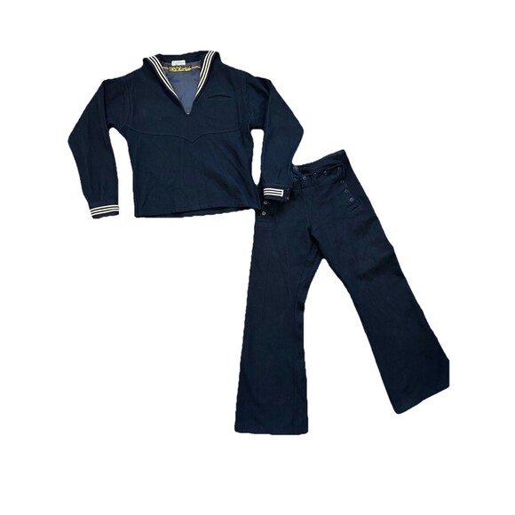 Other - Vtg WW ll Navy Wool Dress Sailor Uniform Crackerjack Bell Bottoms 2 Stars 1940's